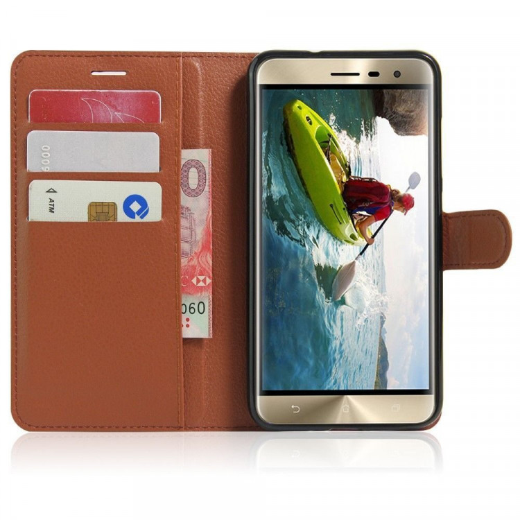 Чехол с визитницей для ASUS Zenfone 3 ZE552KL (коричневый)