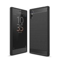 Чехол-накладка Carbon Fibre для Sony Xperia XZ / XZs (черный)