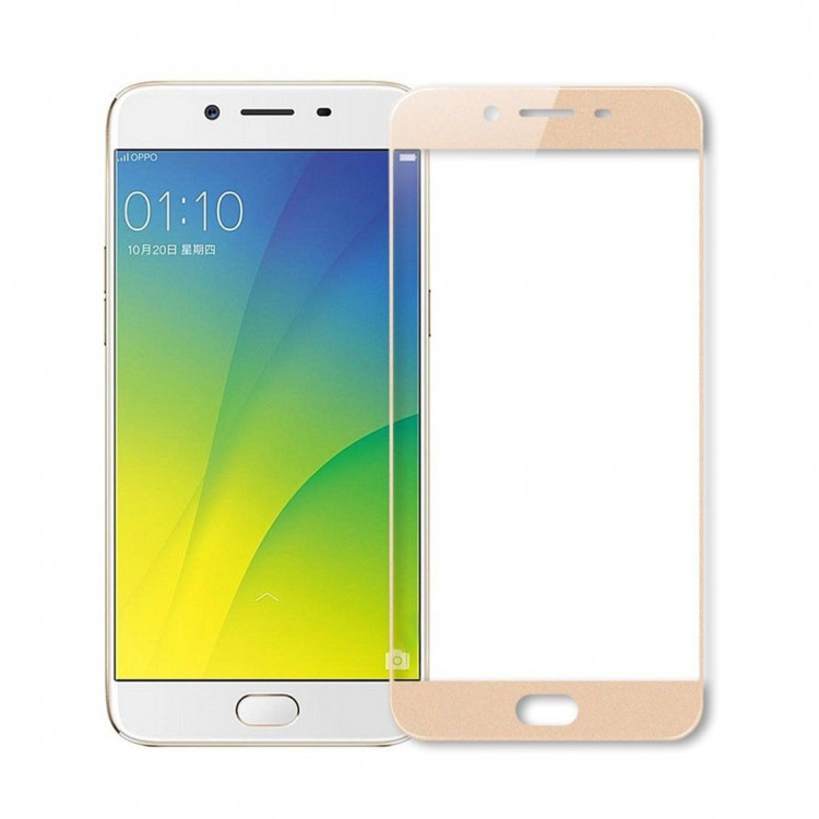 Защитное стекло 3D для Oppo A39 (золотой)
