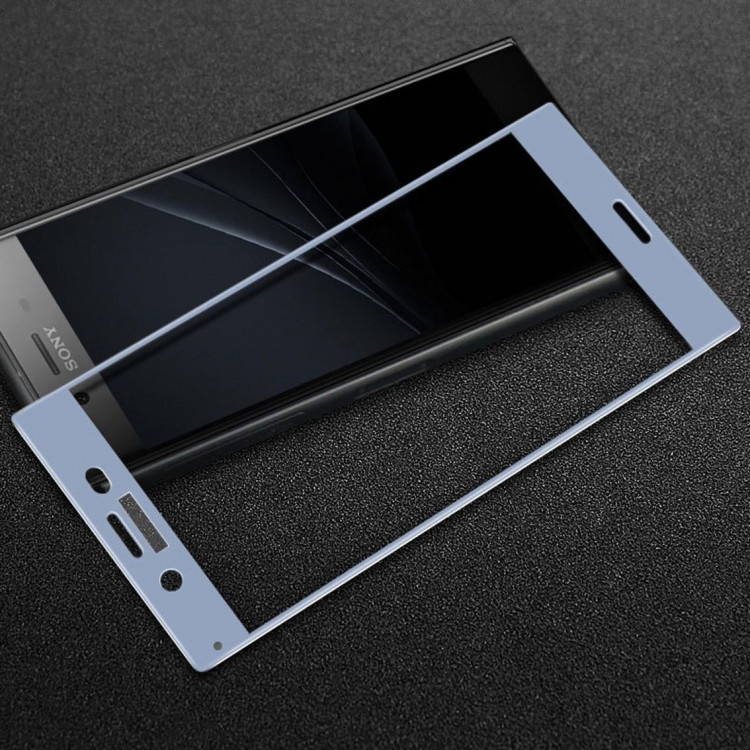 Защитное стекло 3D для Sony Xperia XZ1 (голубой)