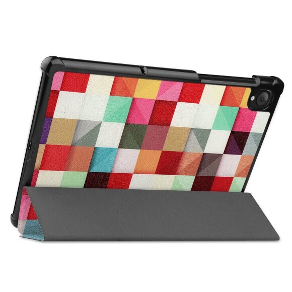 Чехол Smart Case для Lenovo Tab K10 TB-X6C6 - 10,3 дюймов (Colorful Triangle Grid) Чехол Smart Case для Lenovo Tab K10 TB-X6C6 - 10,3 дюймов (Colorful Triangle Grid)