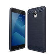 Чехол-накладка Carbon Fibre для Meizu M5s (темно-синий)