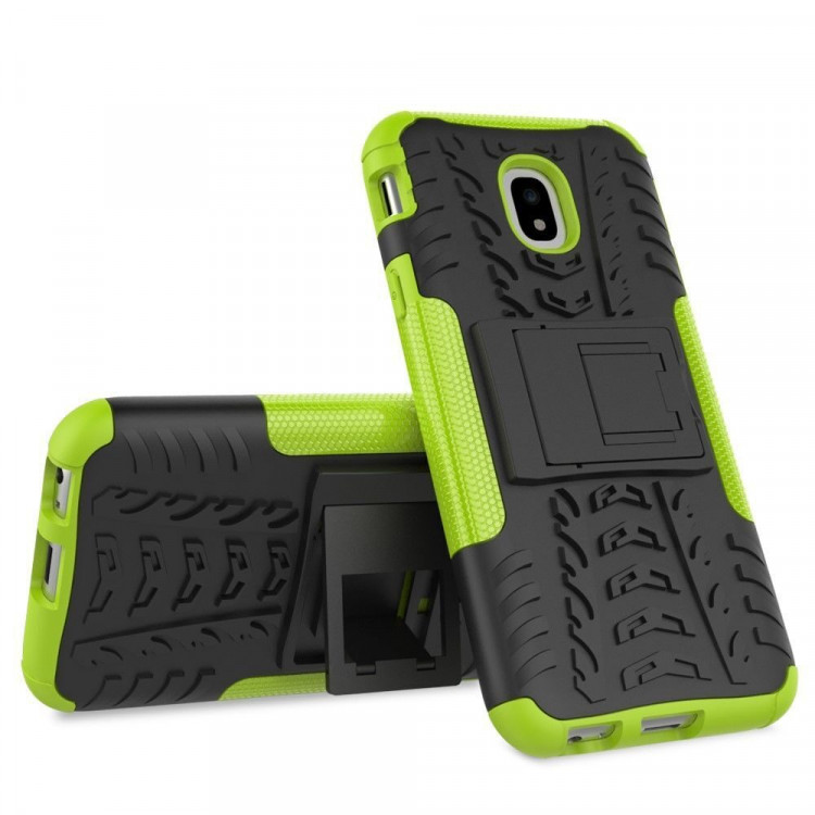 Чехол Hybrid Armor для Samsung Galaxy J3 2017 (черный + зеленый)