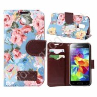 Чехол Цветы-Пионы для Samsung Galaxy S5 mini (голубой) Чехол Цветы-Пионы для Samsung Galaxy S5 mini (голубой)