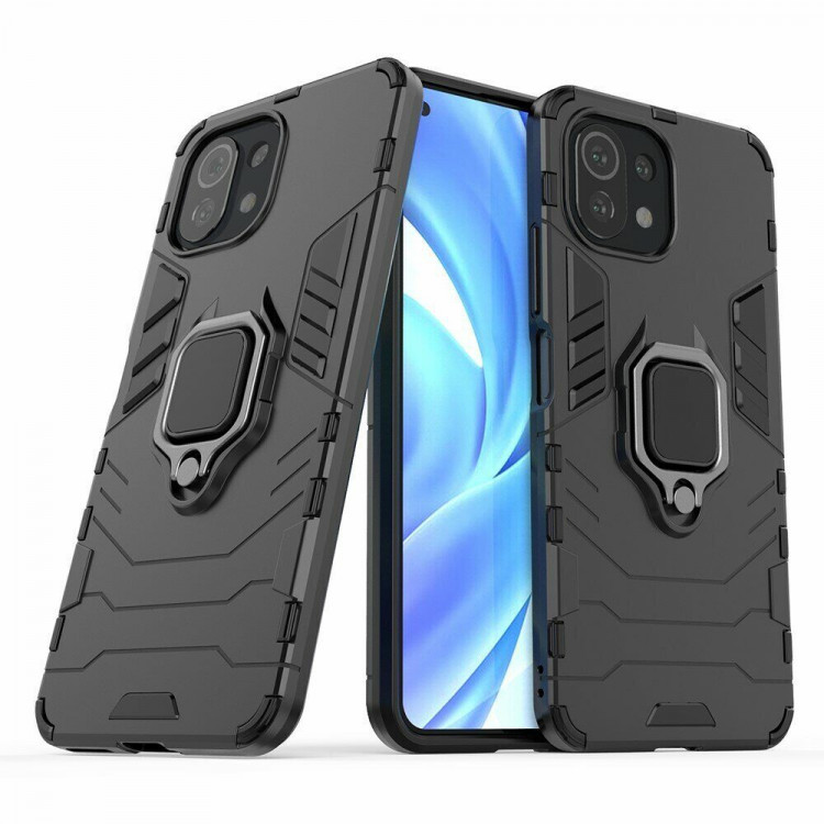 Чехол Armor Ring Holder для Xiaomi Mi 11 Lite / Xiaomi Mi 11 Lite 5G (черный)