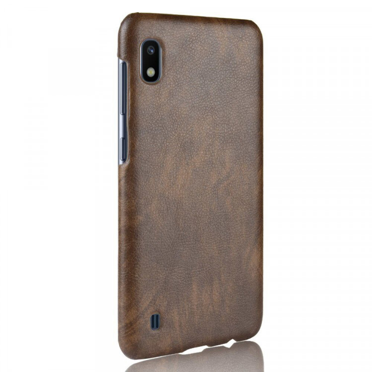 Кожаная накладка-чехол для Samsung Galaxy A10 (коричневый)