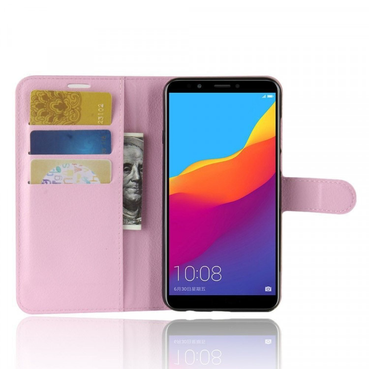 Чехол с визитницей для Huawei Honor 7C Pro / Enjoy 8 (розовый)