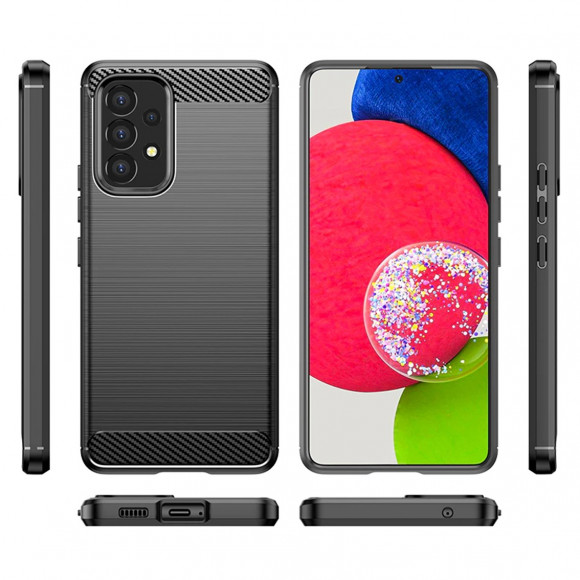 Чехол-накладка Carbon Fibre для Samsung Galaxy A53 5G (темно-синий) Чехол-накладка Carbon Fibre для Samsung Galaxy A53 5G (темно-синий)