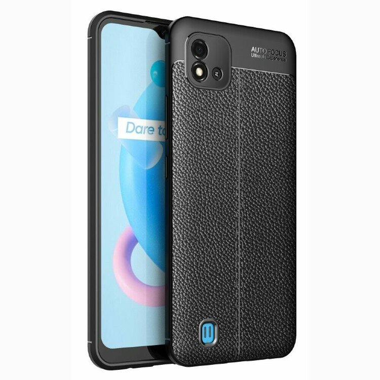Чехол-накладка Litchi Grain для Realme C20 / Realme C11 2021 (черный)