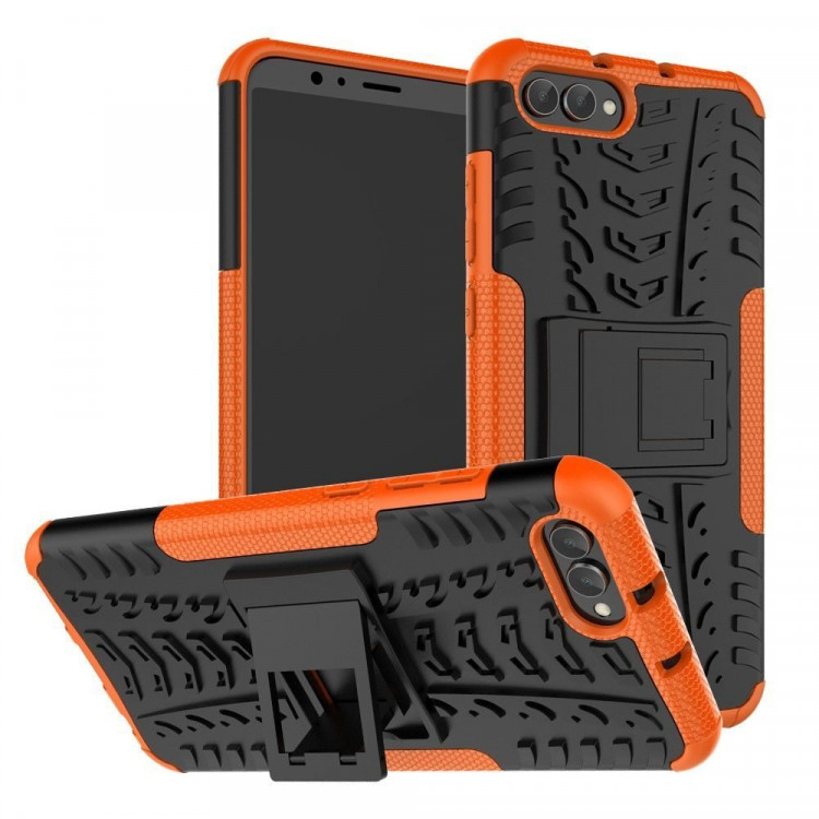 Чехол Hybrid Armor для Huawei Honor V10 / Honor View 10 (черный + оранжевый)