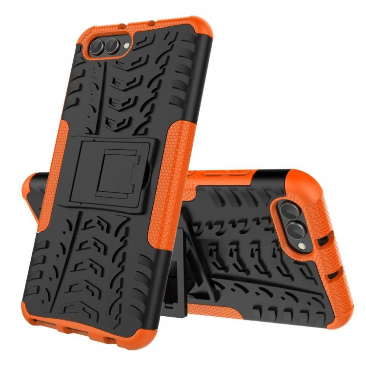 Чехол Hybrid Armor для Huawei Honor V10 / Honor View 10 (черный + оранжевый)