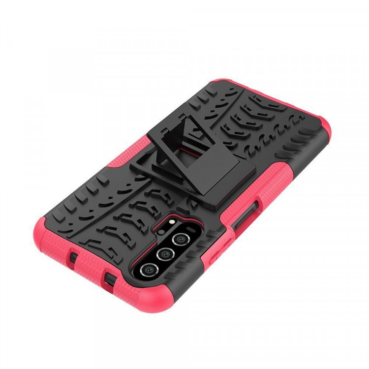 Чехол Hybrid Armor для Huawei nova 5T / Honor 20 Pro / Honor 20 (черный + розовый)