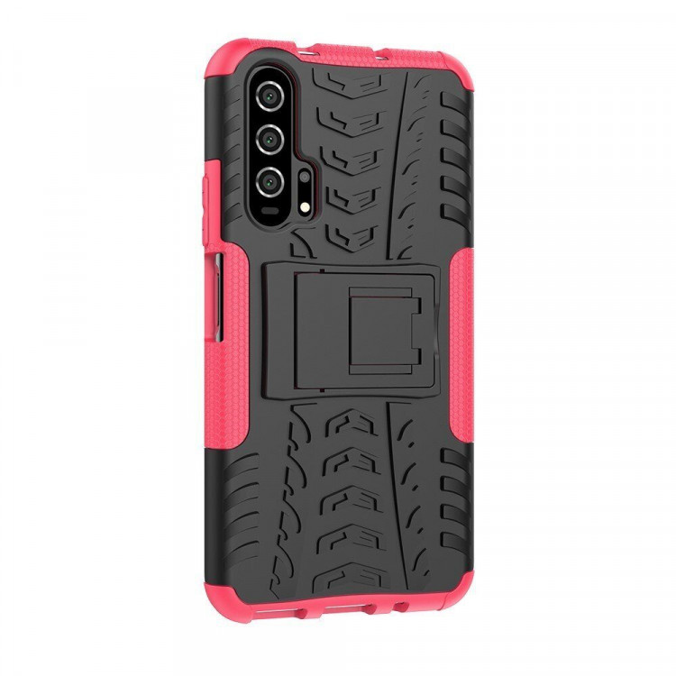 Чехол Hybrid Armor для Huawei nova 5T / Honor 20 Pro / Honor 20 (черный + розовый)