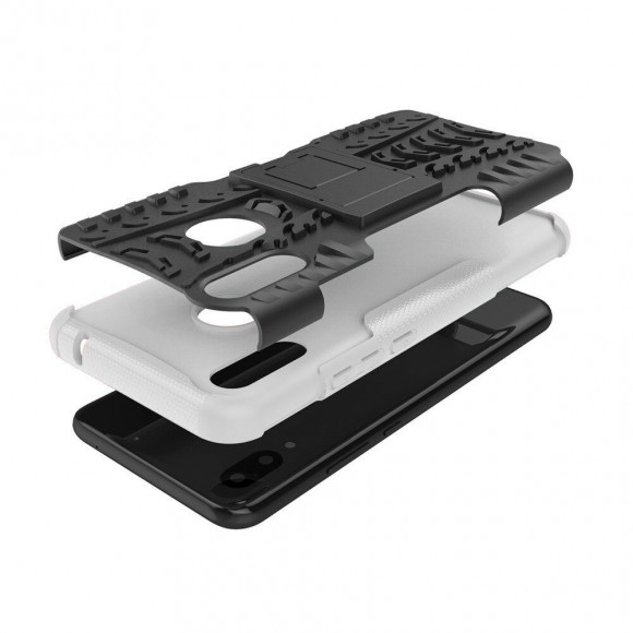 Чехол Hybrid Armor для Huawei Nova 3i / P Smart+ (Plus) (черный + белый) Чехол Hybrid Armor для Huawei Nova 3i / P Smart+ (Plus) (черный + белый)
