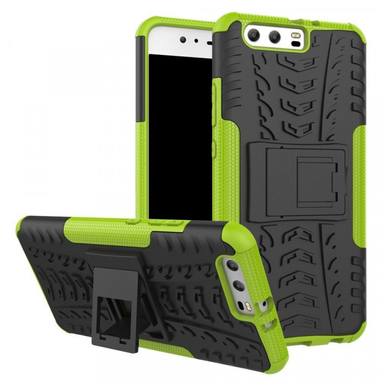 Чехол Hybrid Armor для Huawei P10 Plus (черный + зеленый)