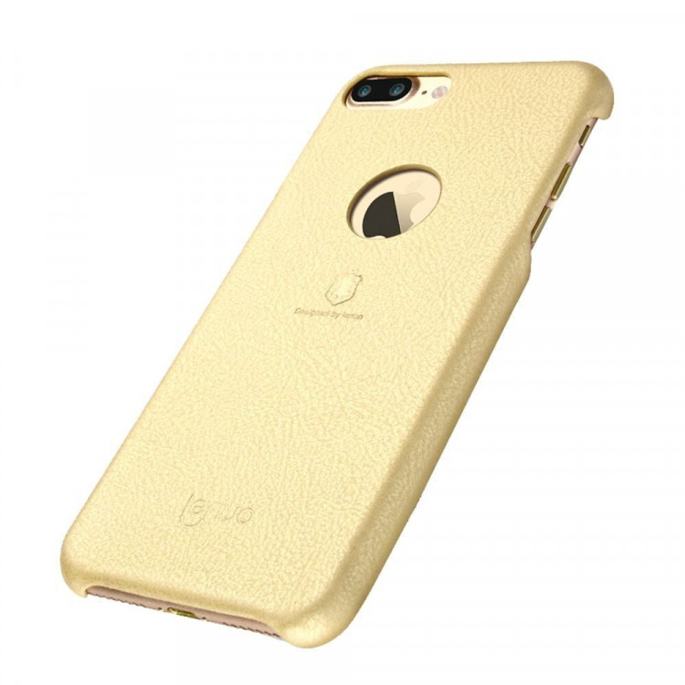 Кожаная накладка LENUO для iPhone 7 Plus (золотой)