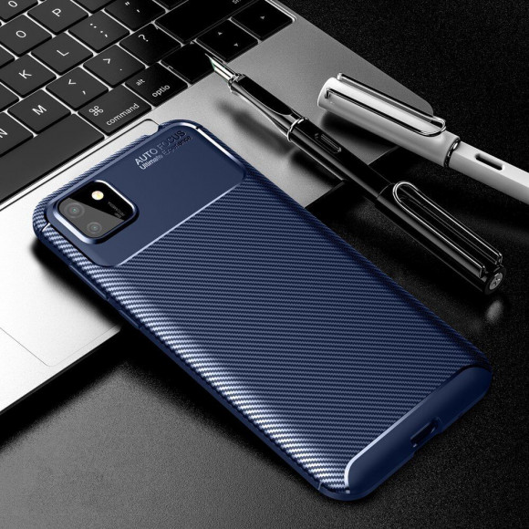 Чехол-накладка Resistant Carbon для Huawei Y5p / Honor 9S  (темно-синий) Чехол-накладка Resistant Carbon для Huawei Y5p / Honor 9S  (темно-синий)
