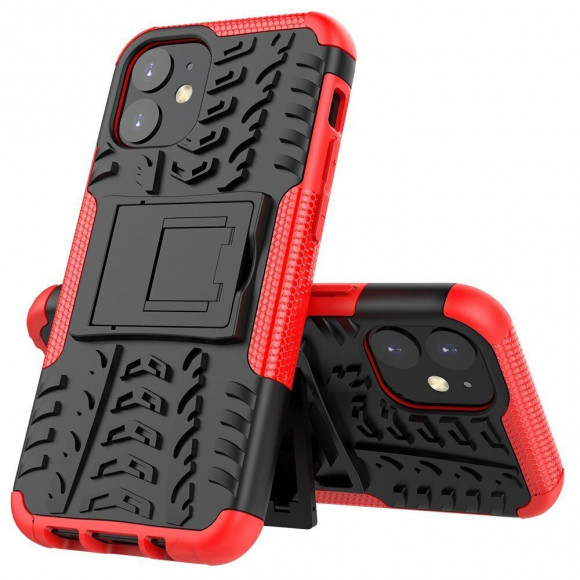 Чехол Hybrid Armor для iPhone 12 mini (черный + красный) Чехол Hybrid Armor для iPhone 12 mini (черный + красный)