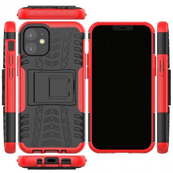 Чехол Hybrid Armor для iPhone 12 mini (черный + красный) Чехол Hybrid Armor для iPhone 12 mini (черный + красный)