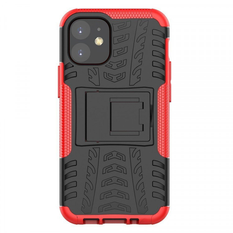 Чехол Hybrid Armor для iPhone 12 mini (черный + красный)