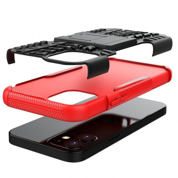 Чехол Hybrid Armor для iPhone 12 mini (черный + красный) Чехол Hybrid Armor для iPhone 12 mini (черный + красный)