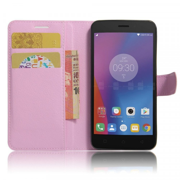 Чехол с визитницей для Lenovo K6 Note (розовый)
