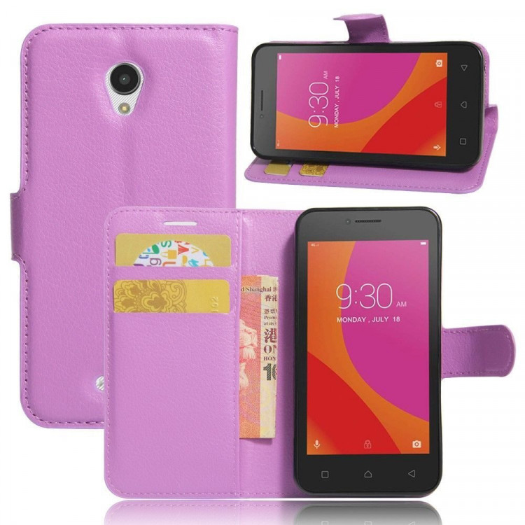 Чехол с визитницей для Lenovo A Plus (A1010) (фиолетовый)