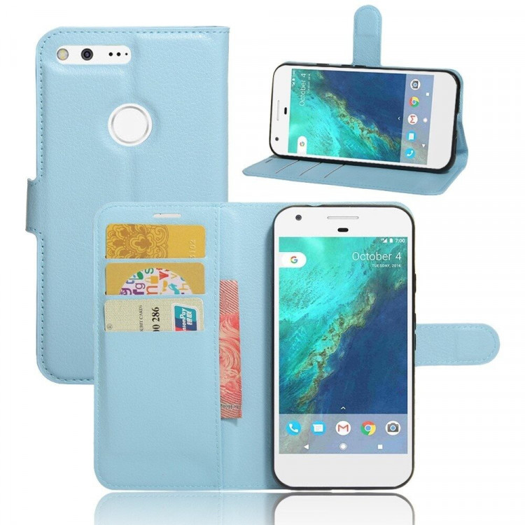 Чехол с визитницей для Google Pixel (голубой)