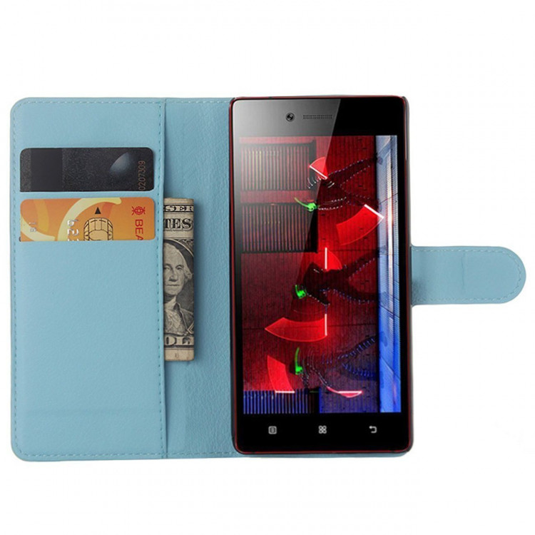 Чехол с визитницей для Lenovo Vibe Shot (голубой)