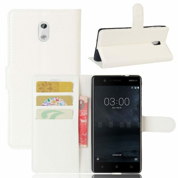 Чехол с визитницей для Nokia 3 (белый)