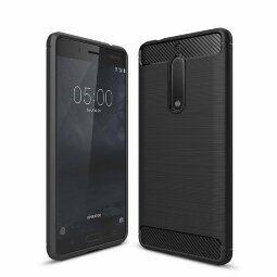 Чехол-накладка Carbon Fibre для Nokia 5 (черный)