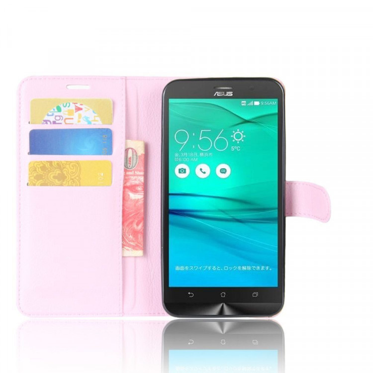 Чехол с визитницей для ASUS ZenFone Go ZB552KL  (розовый)