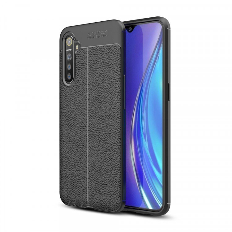 Чехол-накладка Litchi Grain для Oppo K5 / Realme XT / Realme X2 (черный)