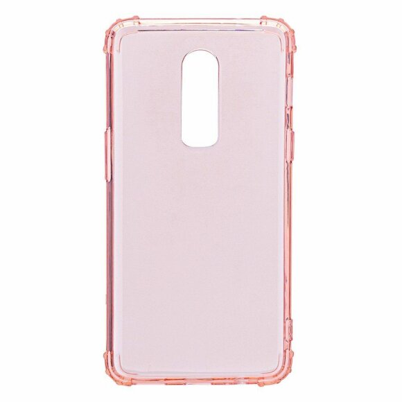 Силиконовый чехол с усиленными бортиками для OnePlus 6 (розовый)