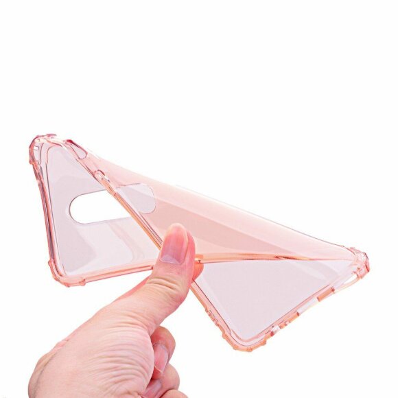 Силиконовый чехол с усиленными бортиками для OnePlus 6 (розовый)