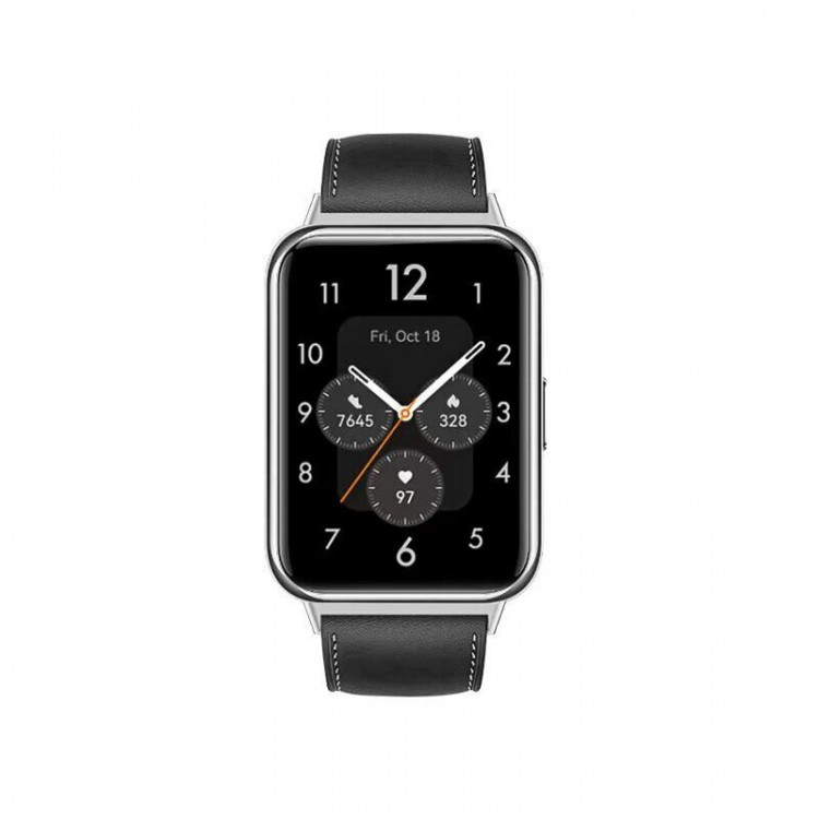 Кожаный ремешок для Huawei Watch Fit 2 (черный)