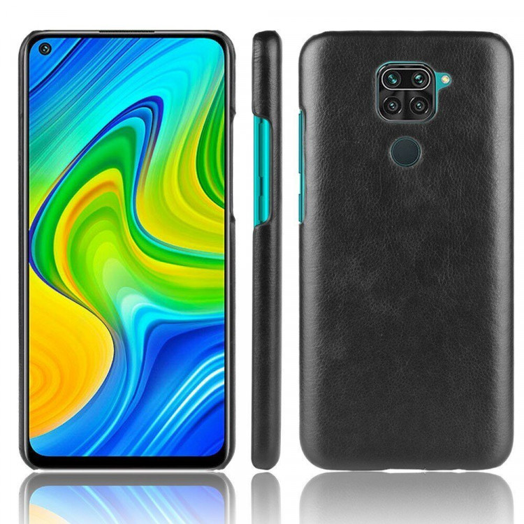 Кожаная накладка-чехол для Xiaomi Redmi Note 9 (черный)