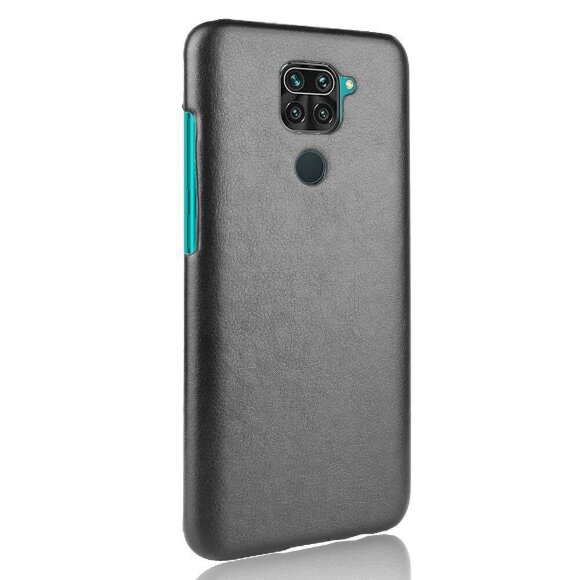 Кожаная накладка-чехол для Xiaomi Redmi Note 9 (черный) Кожаная накладка-чехол для Xiaomi Redmi Note 9 (черный)
