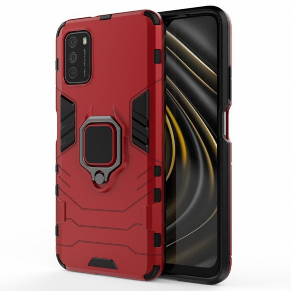 Чехол Armor Ring Holder для Xiaomi Poco M3 (красный)
