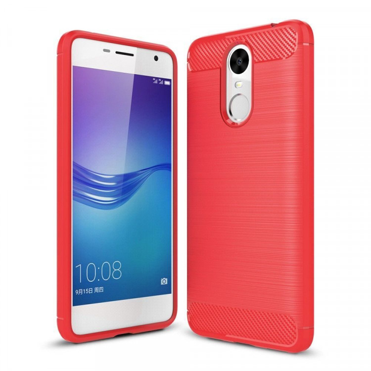 Чехол-накладка Carbon Fibre для Huawei Enjoy 6 (красный)