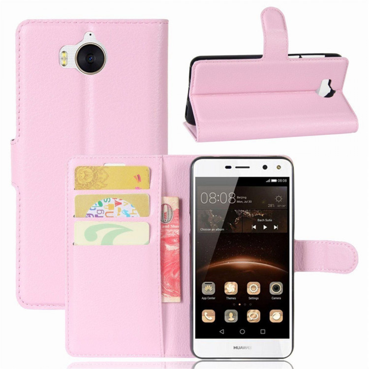 Чехол с визитницей для Huawei Y5 2017 / Y6 2017 (розовый)