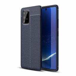 Чехол-накладка Litchi Grain для Samsung Galaxy S10 Lite (темно-синий)
