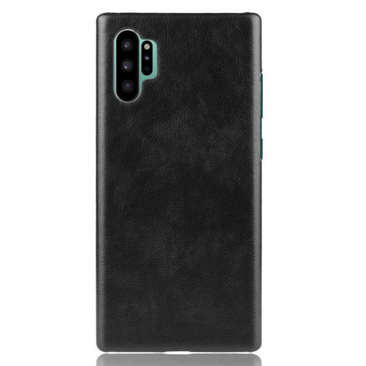 Кожаная накладка-чехол для Samsung Galaxy Note 10+ (Plus) (черный)