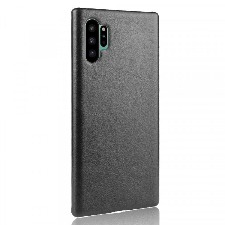 Кожаная накладка-чехол для Samsung Galaxy Note 10+ (Plus) (черный)