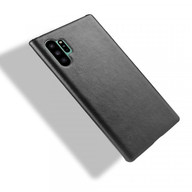 Кожаная накладка-чехол для Samsung Galaxy Note 10+ (Plus) (черный)