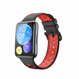 Спортивный ремешок для Huawei Watch Fit 2 (черный+красный)