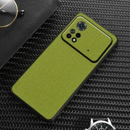 Чехол с тканевой текстурой для Xiaomi POCO M4 PRO 4G (зеленый)