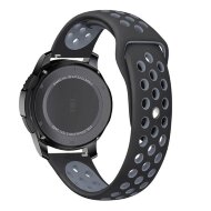 Двухцветный силиконовый ремешок для Samsung Gear S3 Frontier / S3 Classic / Galaxy Watch 46мм / Watch 3 (45мм) (черный+серый) Двухцветный силиконовый ремешок для Samsung Gear S3 Frontier / S3 Classic / Galaxy Watch 46мм / Watch 3 (45мм) (черный+серый)