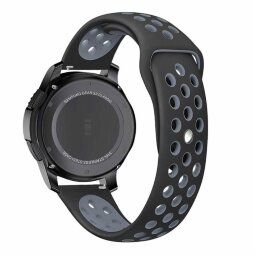 Двухцветный силиконовый ремешок для Samsung Gear S3 Frontier / S3 Classic / Galaxy Watch 46мм / Watch 3 (45мм) (черный+серый)