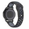 Двухцветный силиконовый ремешок для Samsung Gear S3 Frontier / S3 Classic / Galaxy Watch 46мм / Watch 3 (45мм) (черный+серый)